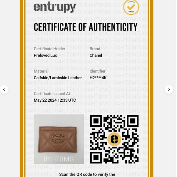 Authentic CHANEL 19 Flat Card Holder Caramel LambskinLeather GHW Brand New - Picture 11 of 11